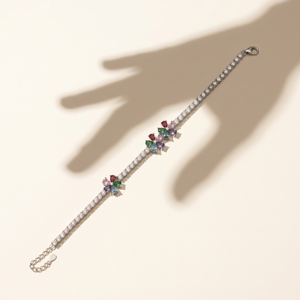 Multicolor Gemstone Tennis Bracelet
