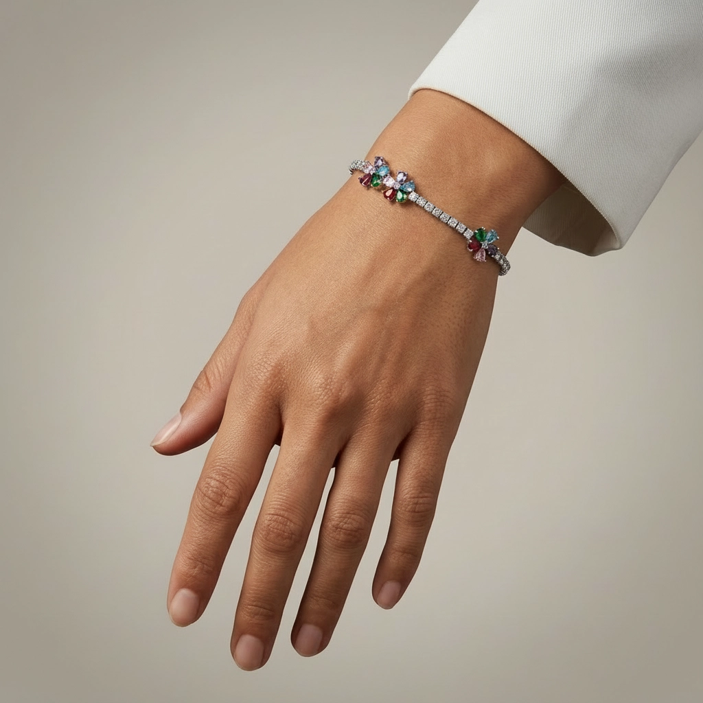 Multicolor Gemstone Tennis Bracelet