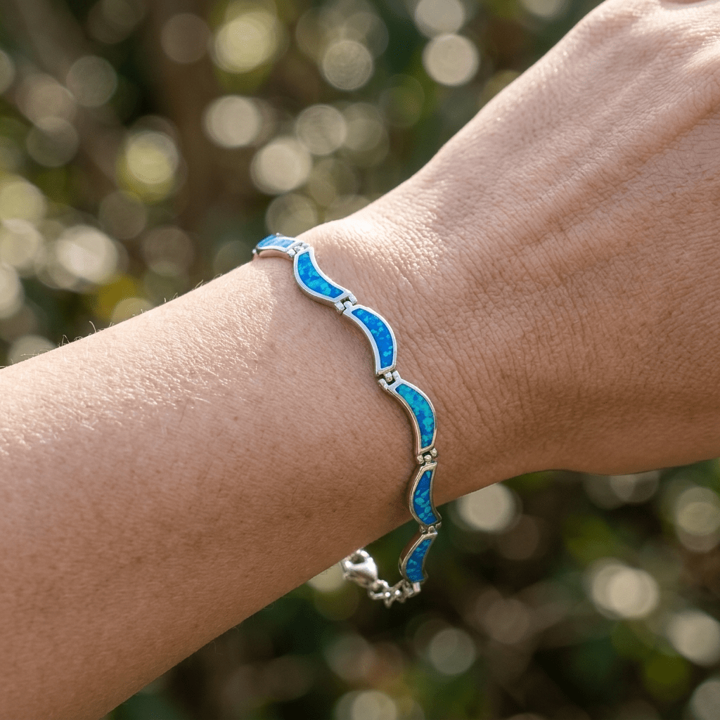 Blue Opal Wave Bracelet