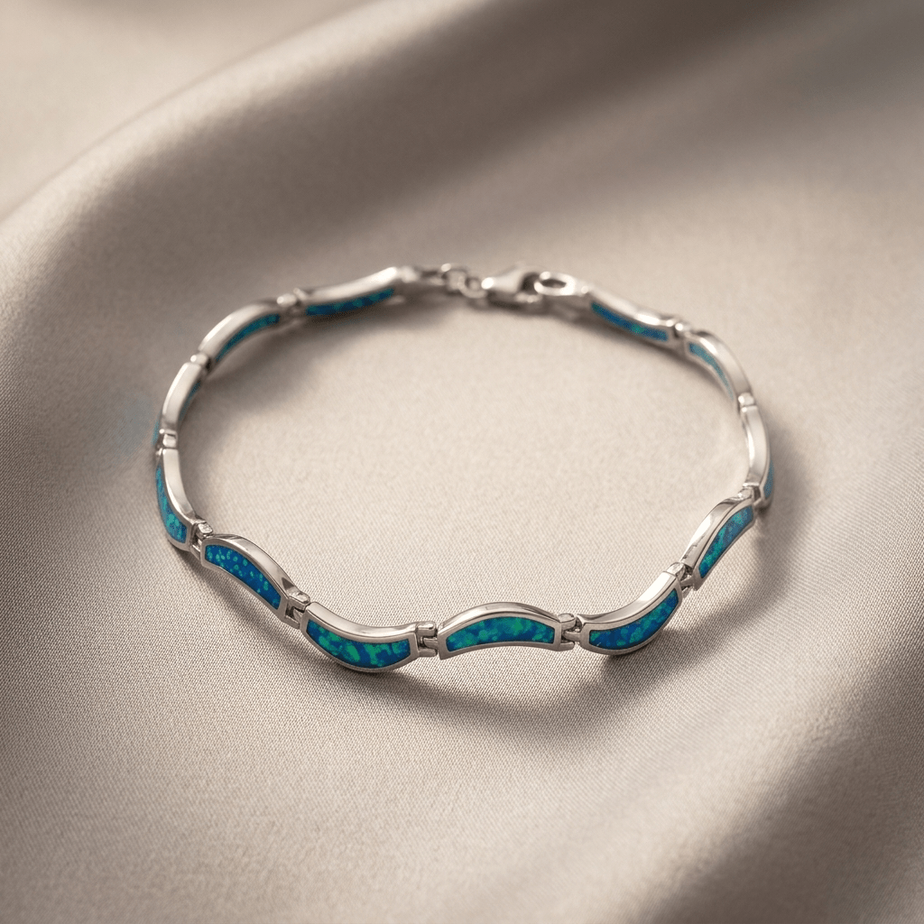 Blue Opal Wave Bracelet
